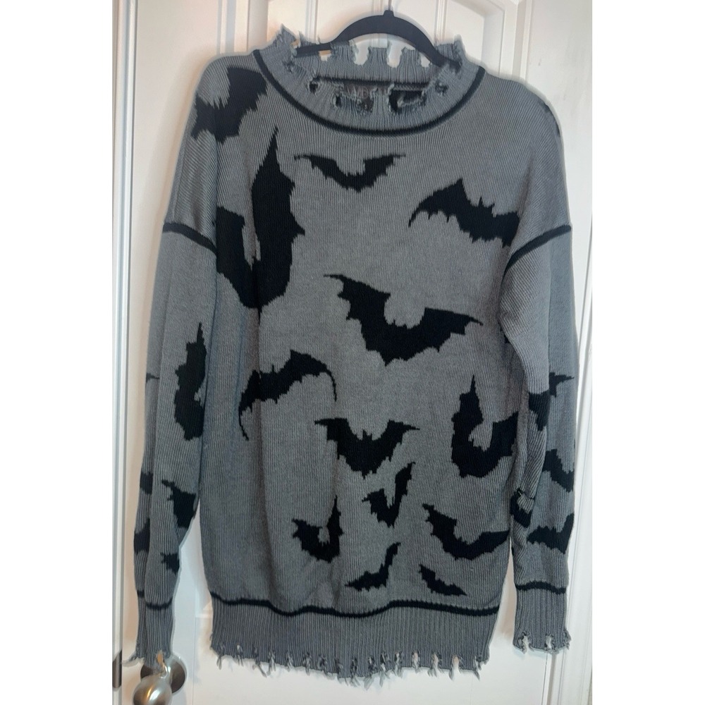 Dolls Kill Widow Gothic Bat Sweater Size S Goth Witchy Spooky Whimsy Halloween